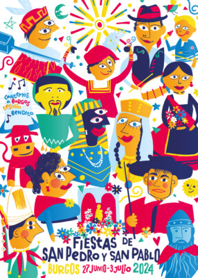 ¡Imagínate un explosivo lienzo de colores y alegría! Personas ataviadas con sus trajes tradicionales, repletos de detalles y entusiasmo, se lanzan al jolgorio para celebrar las Fiestas de San Pedro y San Pablo en Burgos 2024. Es como si un cartel festivo cobrara vida: guitarras zumbando, castañuelas repiqueteando y sonrisas tan grandes que Podrían iluminar toda la ciudad. ¡Un espectáculo digno de ver, donde la tradición se encuentra con el júbilo puro y contagioso!